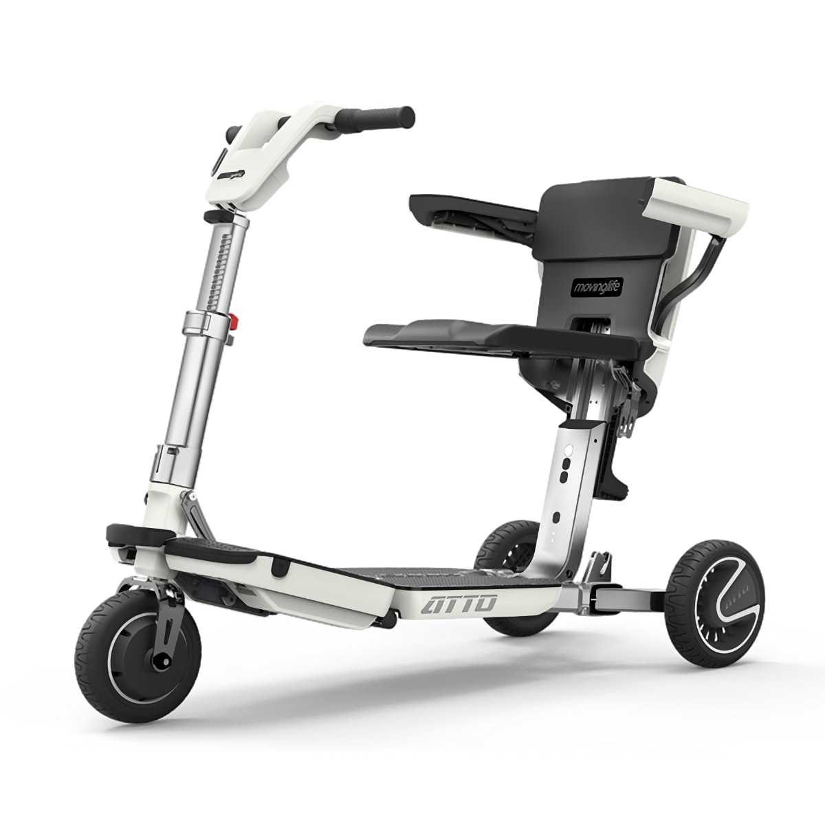 Sleek scooter with white and black accents from the Atto brand