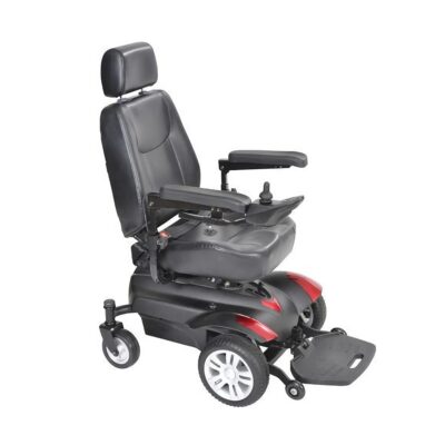 Titan power wheel chair in black with red accents