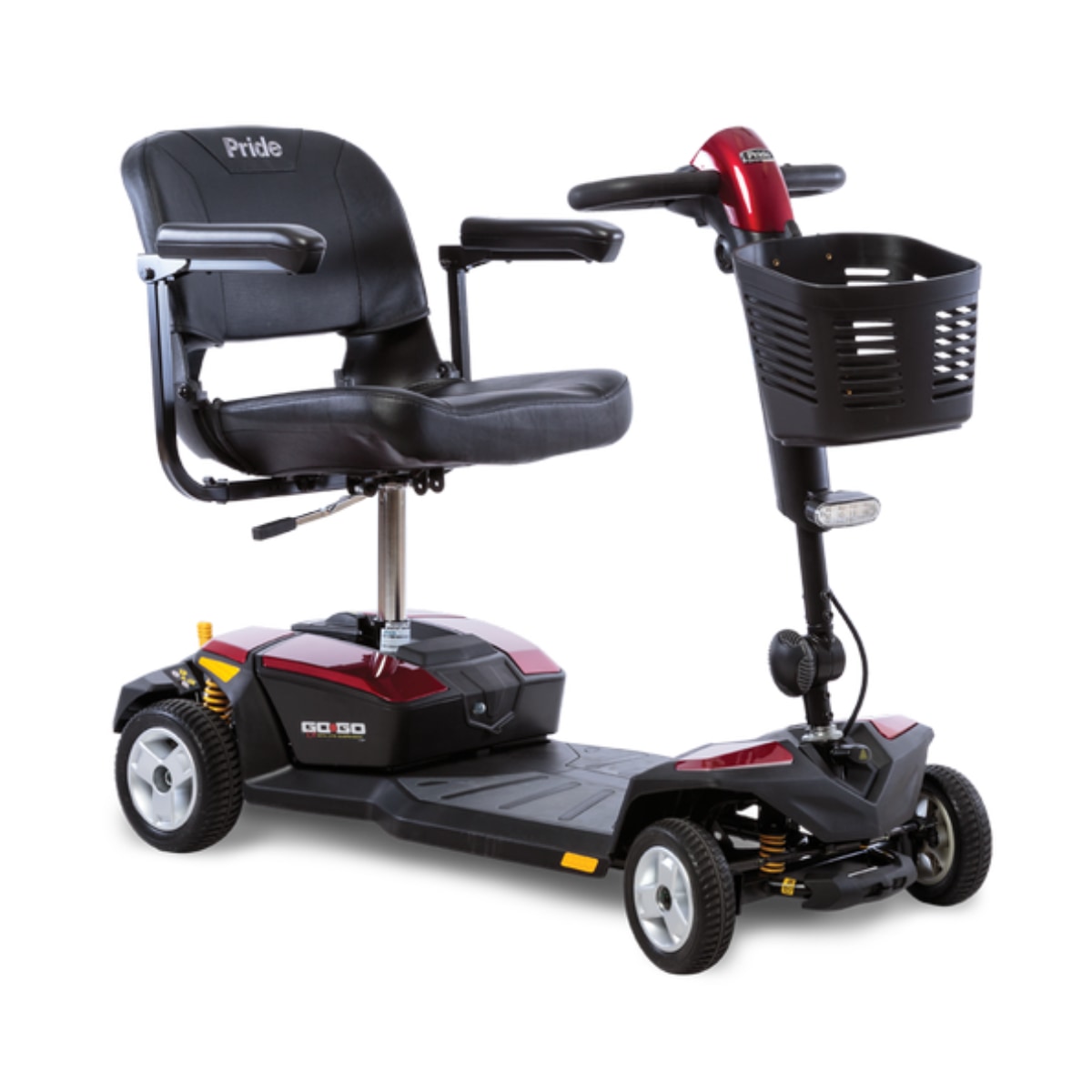 4-wheeled GoGo Sport electric scooter with red accents