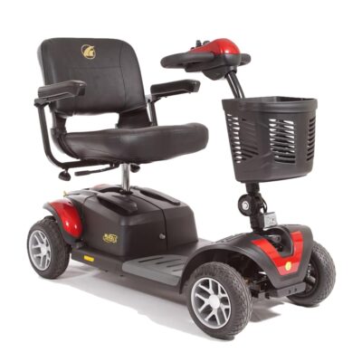 Black mobility scooter with red accents