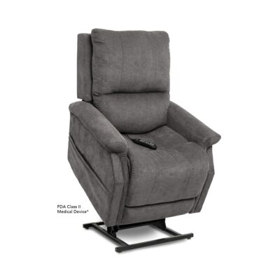 Pride VivaLift! Metro reclining lift chair in gray, lifted position