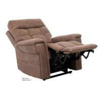 Pride VivaLift Radiance reclining lift chair in brown, reclined position