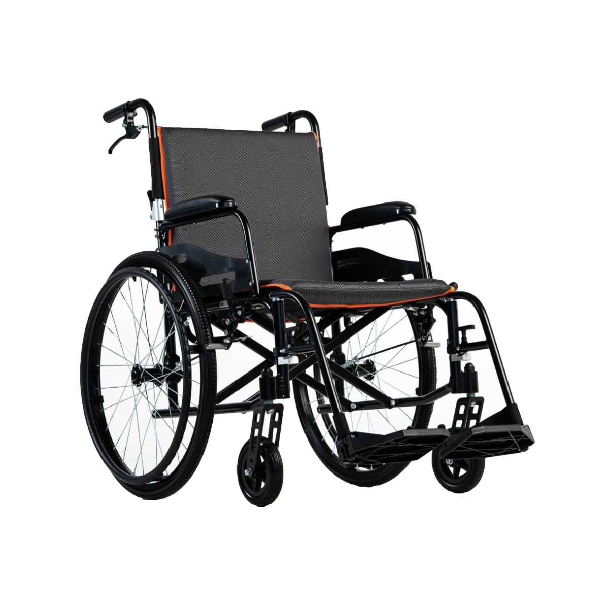 Feather Manual Wheelchair with sleek fabric design and black frame
