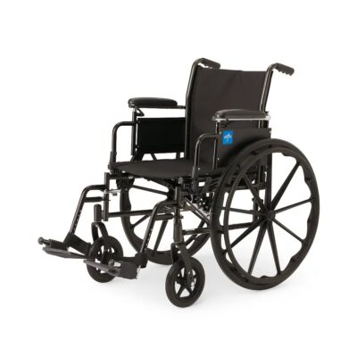 Medline K3 Guardian manual wheelchair with a simple, black frame and seat