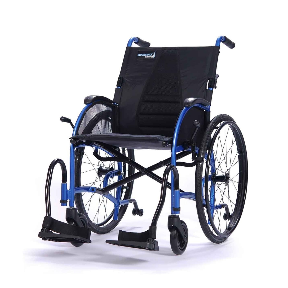 Strongback Manual Wheelchair with blue frame