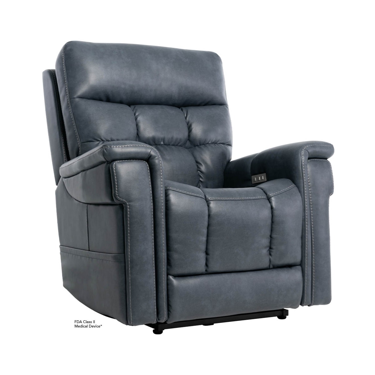 Pride Vivalift! Ultra recliner lift chair in slate gray, seated position