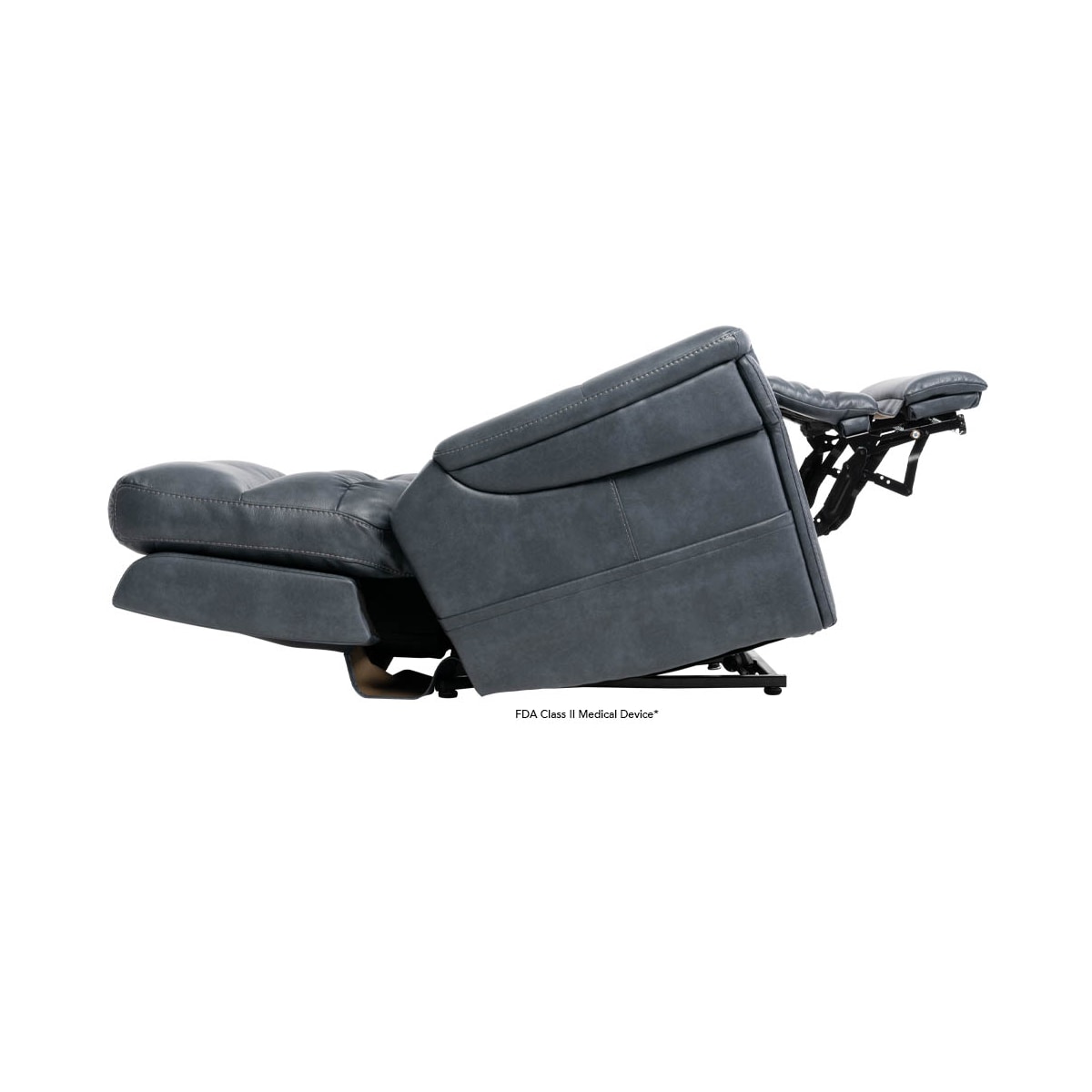 Pride Vivalift! Ultra recliner lift chair in slate gray, fully reclined position
