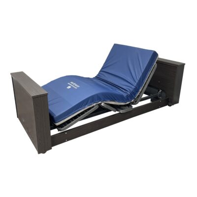 Med-Mizer SelectCare hospital bed in sit up position with modern designed platform
