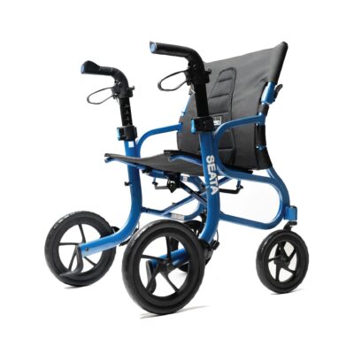 SEATA Rollator walker with blue frame and modern design