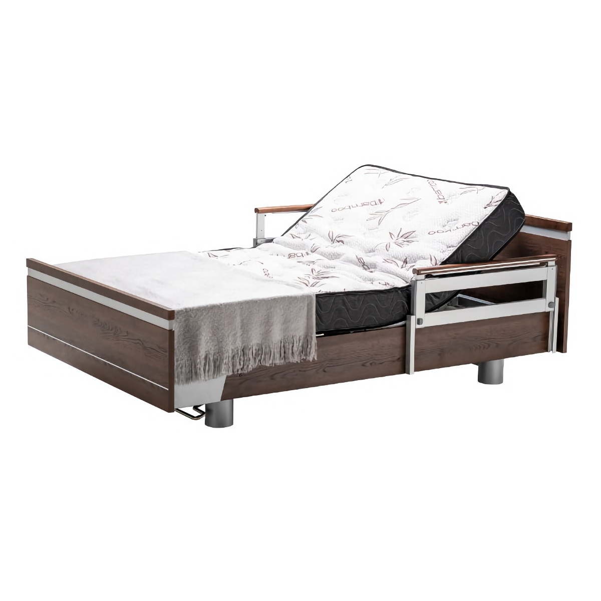 SonderCare Aura hospital bed extra wide with wood bed frame