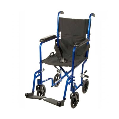 Drive Basic aluminum transport chair with blue accents