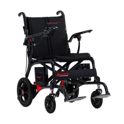 Aerolux Carbon power wheelchair with subtle red accents