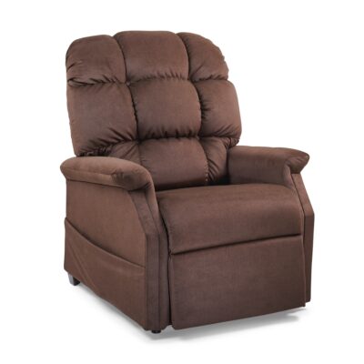 Golden Cambridge power lift recliner in brown suede