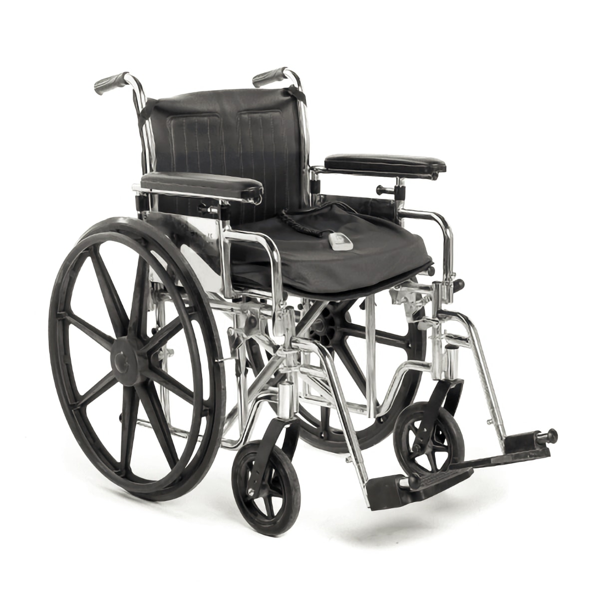 Sit n Stand lift assist product on a manual wheelchair seat