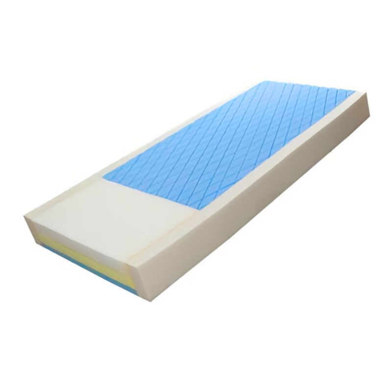 White foam mattress with blue insert