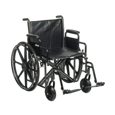 24" heavy duty manual wheelchair, standard style in black