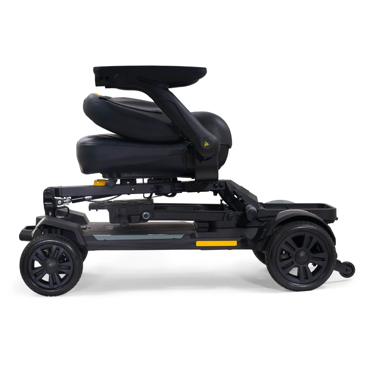 Folded view of Golden Buzzaround CarryOn HD mobility scooter with seat