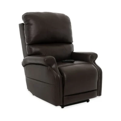 Platinum Lift Recliner chair with dark brown leather fabric