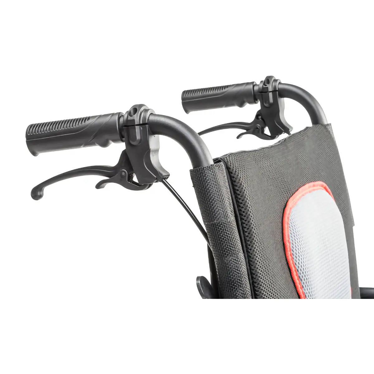 Close up handles of the Drive Aerofly featherweight manual wheelchair